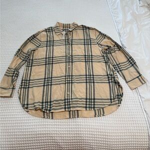 NWT Madewell Women Oversized Ex-Boyfriend Swing Flannel Shirt.Sz L